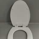Mayfair Cassel Slow Close Toilet Seat, Easy Clean, Non Slip Premium Wood Seat, Easy Install, Made in USA, Elongated, White