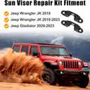 Veharvim Upgraded Sun Visor Repair Kit for Jeep, Heavy Duty Sun Visor Clip Compatible with Jeep Wrangler JK 2018/ JL/Wrangler 2018-2023/ Gladiator 2020-2023 (Black)