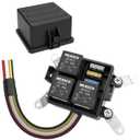 12V 3 Way Pre-Wired Waterproof Fuse Relay Box, 3 Relays and 3 ATC/ATO Blade Fuses, 4-Pin 40A Relay Block and Kit, for Cars Truck Marine Boat Jeep