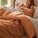 Bedsure Cotton Duvet Cover King - 100% Cotton Waffle Weave Terracotta Duvet Cover King Size, PureWoven Breathable Bedding Set for All Season, 3 Pieces, 104"x90"