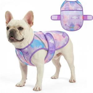 KYEESE Dog Cooling Vest for Summer Lightweight Dog Cooler Jacket 3D Breathable Mesh Pet Cooling Shirts with Reflective Stripe UV Protection Pet T Shirt for Beach, Hiking, Walking (Purple, XL) (X-Large (28-40lbs))