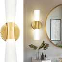 kudos Wall Sconces 16inches Gold Vanity Light Fixtures, Modern Sconces Wall Lighting with Milk White Glass, Dimmerable 3000K/4000K/5000K for Bathroom Bedroom, KDVL13-GD