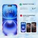 2 x Screen Protector for IPhone 15/16- Tempered Glass Screen Protector for IPhone 16/15 with Frame US FLag Color and Black - Full Screen Coverage 9H - Easy Installation (2 Pack)