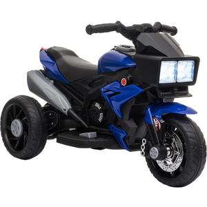 Aosom 6V Kids Motorcycle Toddler Ride-on Toy, High-Traction Battery-Operated Mini Electric Motorbike with Forward/Reverse Switch, Music, Headlights, Horn, Blue
