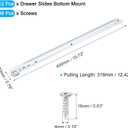 uxcell 3 Pair Drawer Slides, 16 Inch Drawer Slide Heavy Duty Side Bottom Mount Drawer Glides Replacement for Cabinet Dresser Drawers