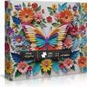 1000 Pieces Jigsaw Puzzles for Adults, Floral & Bird Series - Exquisite Nature Art & Seamless Fit, Calming Brain Teaser, Large 28" x 20", Great Gift for Garden Lovers（Wings of Spring）