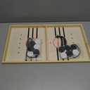 Fast Sling Puck Game - Wooden Hockey Table Board Game with Spare Parts | Indoor 2 Player Tabletop Fast-Paced Slingshot Battle for Adults, Kids & Family Night or Friends Party | Large Size