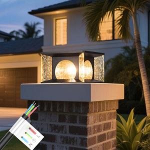 MVBT 11.8" Outdoor Post Lights Hard Wired, AC100-240V Modern Column Light Electric, Large Gate Pillar Lights Waterproof 3000K Luxury LED Fence Lamp Exterior Lighting for Garden Patio Yard Entrance