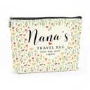 Nana's Travel Bag Mothers Day Makeup Bag Nana Grandma Gifts Grandma Birthday Gifts Funny Coloful Floral Cosmetic Bag for Women Nana Gigi Mimi Nanny Granny Chirstmas Appreciation Retirement Gifts