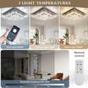 25" Crystal Chandelier with Remote/App Control, 3 Color Temperature Light Fixture & Brightness Adjustable, Modern Flush Mount LED Ceiling Light Fixture for Living Room Kitchen Hallway Dining Room