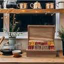 Acacia Wood Tea Bag Organizer, Tea packet Storage Boxes 8 Compartments, Teabag Accessories Gift Box, TeaBags Chest, Teabag Holder Containers