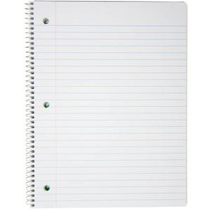 Top Flight Standards 1-Subject Wirebound Notebook, 100 Sheets, 3-Hole Punched, Wide Rule, 10.5 x 8 Inches, 1 Notebook,  (31117)