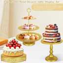 Fivenl 8 Pcs Cake Stand Gold Metal Dessert Table Display Set, 3-Tier Cupcake Stand, Cake Display Tower and Cookie Tray Rack Serving Tray for Birthday Party, Weddings, Baby Shower (Gold)