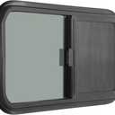 OUTPRIZE Horizontal RV Window, 30" W x 20" H Tinted Sliding RV Window with Net Screen and Trim Ring, Suitable for 15/16" or 1-3/8" and Slightly Thicker Up to 1/16" Walls, DOT Approved