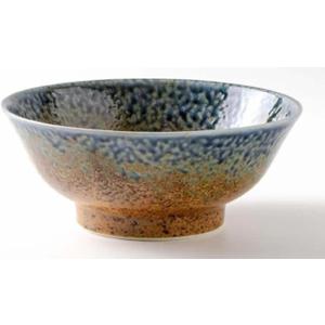 Japanese Mino Ware Ceramic Serving Bowl 8.35 Inches Diameter H3.23 Inches, 50 Fluid Ounces, Ramen Soup Noodle Multi-purpose bowl, Ai Nagashi KG859503(50)