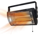 Comfort Zone Ceiling Mounted Space Heater, 90 Degree Adjustable Tilt, Dual Quartz, Radiant, Electric, Safety Grille, Overheat Protection, Hardware Included, Ideal for Workshop, Garage, 1,500W, CZQTV5M