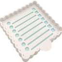 Sticky Notes Holder Cute with Stencil, Wavy Self-Stick Notepad Holder, Note Dispenser for Desk, Sticky Notes Organizer (White)
