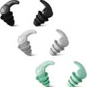 Swimming Ear Plugs 3 Pairs Reusable Silicone Noise-Reducing Earplugs for Sleep Deep Focus Swimming Snorkeling Showering Adults Black+Gray+Green (1 Count (Pack of 3))