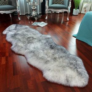 LLB Genuine Sheepskin Area Rug Wool Rug Fur Carpet Fluffy Shaggy Fur Rug for Living Room Kids Bedroom Real Sheepskin Throw Lambskin Rugs Sofa Mat Chair Seat Covers (Snow Grey, 2 x 6 ft Sheepskin)