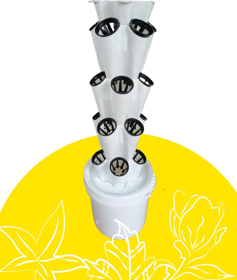 Nova 20 Planter Vertical Hydroponic & Aeroponic Tower System with Tds Meter, Seeds & Coco Disc - Perfect for Home Farming & Gardening"