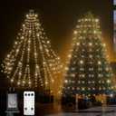 Christmas Tree Lights,532Leds 8.2Ft 14 Lines Forked Christmas Lights with 8 Modes and Timer,Dimmable Cascading Christmas Tree Lights Outdoor Indoor for 6-8Ft Xmas Trees Decor(Warm White)