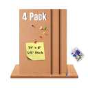 GARDYUE 4 Pack Cork Bulletin Board 17"x8" - 1/2" Thick Cork Board Tiles,Self-Adhesive Frameless Cork Tiles Wall Decor for DIY, Office, School and Home Decor