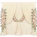 50x15ft Champagne Backdrop Curtains for Parties Wrinkle Free Fabric Backdrop Curtain Wedding Photo Drapes Backdrop for Birthday Party Baby Shower Bridal Shower Photography Back Drop 10 Panels 5x15FT