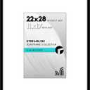 Americanflat 22x28 Poster Frame - Matted to 11x17 - Slim Molding - Black, 22x28 with 11x17 Mat