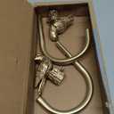 Curtain Drapery Holdbacks with Resin Bird, Wall Mount Drapery Hooks Holders, Set of 2, Gold