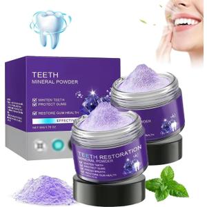 Teeth Restoration Mineral Powder,Mineral Tooth Powder,Effective in Strengthening Teeth and Gums,Fresh Breath (2PCS)