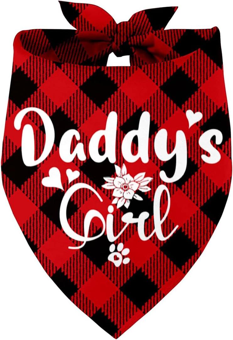 Daddy's Girl Dog Bandana - Printed Pet Scarf Accessories for Small, Medium & Large Dogs - Perfect for Dog Birthday, Christmas & Father's Day Parties