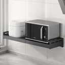 Retractable Stainless Steel Wall Rack, Commercial Storage Rack, countertop Multifunctional Storage Bracket, Kitchen Seasoning Rack for Electric Oven Microwave (16"~25.5" Black)