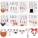 48 Sheets Face Stickers for Crafts Lips Mouth Eyes Eyebrows Decals for Flower Pots Make a Face DIY Craft Creative Faces Expression Cartoon Sticker for Halloween Holiday Birthday Party Supply