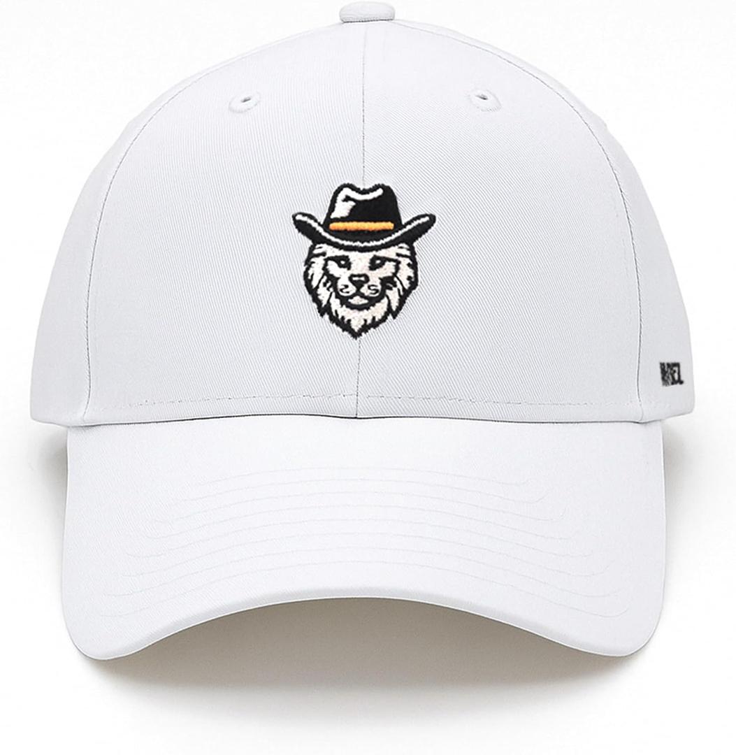 Cotton Baseball Cap  Soft, Lightweight & Breathable Adjustable Hat for Men & Women, One Size Fits Most (White Lion)
