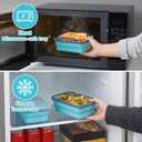 4 Pack 40oz Collapsible Food Storage Containers Marinating Container with Lid Foldable Silicone Kitchen Bowls Microwave Freezer Dishwasher Safe, Blue