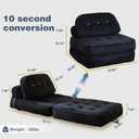 NESLAKO Fold Out Chair Bed-Futon Convertible Sofa with Back Support and Pillow, up to 300LBS Load Capacity,32’’-64’’ Foldable, No Assembly Required, Space-Saving,Portable mini Couch for Bedroom/Kids