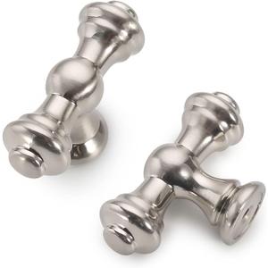 Asidrama 10 Pack Brushed Satin Nickel Kitchen Cabinet Knobs Dresser Knobs Drawer Knobs Cabinet Hardware Zinc Knobs for Dresser Drawers (Single Hole Knob)