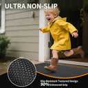 Front Door Mat 20''x31'', Drainage Heavy Duty Dirt Trapping Non-Slip Doormats, Outdoor Rubber Floor Mats, Restaurant Commercial Kitchen Industral Pool Entrance Bar Wet Area, Black