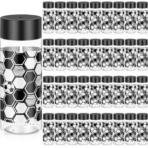 Skylety 16 Pcs Soccer Party Cups 12oz Soccer Plastic with Lids Reusable Drinking Tumbler Bulk for Sports Themed Birthdays Team Gifts Holiday Party Decor Supplies