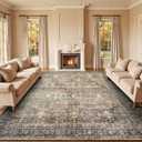 Lofus 9x12 Area Rug for Living Room,Brown Washable Large Rugs with Non-Slip Backing,Soft Neutral Carpets for Bedroom Dining Room Home Office Indoor Nursery