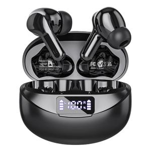 Beniduck Wireless Earbuds Bluetooth 5.3 Headphones HiFi Stereo, Wireless Earphones with Noise Cancelling Mic, 50H Playback Ear Buds with LED Digital Display for iOS/Andriod Rose Gold