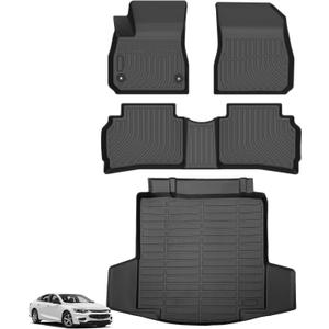 Floor Mats for Chevy Malibu 2016-2025, for Chevrolet Malibu LS, RS, LT, Premier Custom Fit TPE Cargo Liner, Waterproof Duty Anti-Slip, 2023 Malibu Floor Mats Accessories(NOT for Hybrid, Limited)