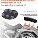 Alpha Rider Motorcycle Seats - Rectangular Pillion Passenger Pad Seat 6 Suction Cup For Harley Custom Chopper