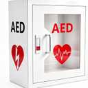 Wall Mounted AED Cabinet, Steel Storage Box with Clear Window and Snap Lock, Universal Fit for All AED Brands, 14.2" W x 7.1" D x 15.7" H