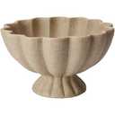KEWOOL Pedestal Decorative Bowl Home Decor - Morden Resin Handmade Decorative Fruit Bowl for Kitchen Counter, Chic Ruffle Bowl Centerpiece Decor for Dining Table Coffee Table (Artificial Stone Beige)