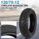 130/70-12 Scooter Tire - 130/70-12 Tubeless Tire for E-Bike, E-Moto, Scooter, Moped, E-Tricycle with 12" Rims - Front/Rear Tire - Bias - 6PR 62 P - 1 PACK
