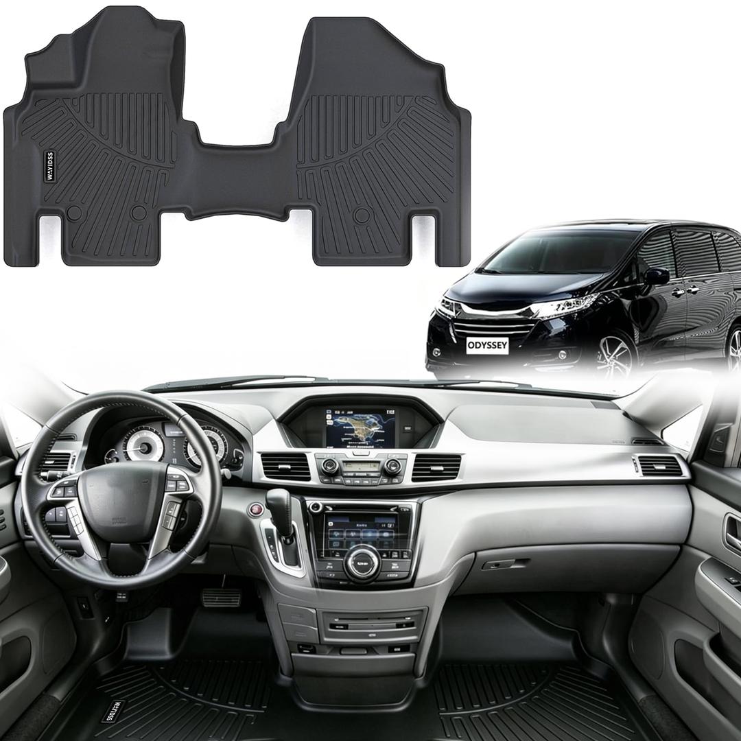 All Weather Floor Mats for 2022-2026 Ford Transit/E-Transit w/Vinyl Floor 150/250/350/350HD (Not Fit Transit Connect) TPE Rubber Liners Transit Odorless Anti-Slip Waterproof Car Front Row Mats