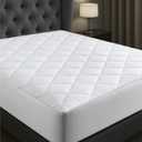 Niagara Cotton Mattress Pad King 78x80 - Non Noisy Cooling Breathable Ultra Plush Absorbent Protector Extra Deep Fits 20 Inches Deep Mattress (White)