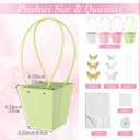 Cinrobiye Floral Gift Bags Set 12 Pcs Paper Flower Gift Bags with Handles for Bouquets Mothers Day Graduation Teacher Appreciation Birthday Wedding Back to School Year End Floral Gift Packaging Bags