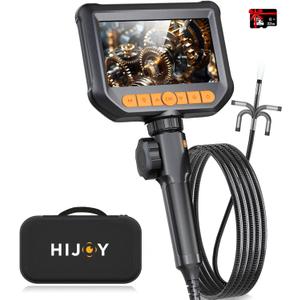 Hijoy Articulating Borescope Camera with Light - Two-Way Endoscope with 8 Adjustable LED Lights | 4.3" LCD Screen | 1920P HD Inspection Cameras with 0.33in Articulated Snake Camera for Men | S20